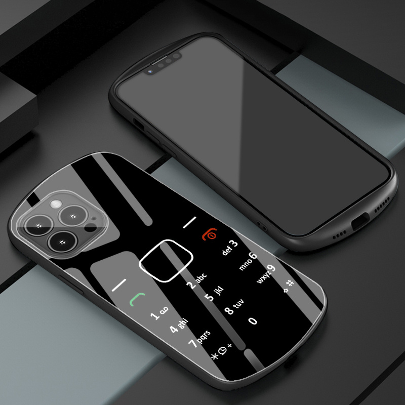 Quirky Black Button Pattern Phone Case for iPhone 11Promax/11Pro/11/xsmax/xr/x/16Promax/16plus/16Pro/16/15Promax/15plus/15Pro/15/14Promax/14Pro/14/13Promax/13Pro/13/12Promax/12Pro/12/7plus HD Glass Protection Case