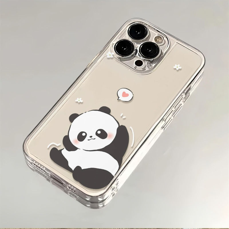 Phone Case – New Space-Themed Transparent Phone Case with Cute Retractable Panda Design, Suitable for Iphone 16, 15, 14, 13, 12, 11, XS, XR, X, 7, 8, 12/13 Mini Plus Pro Max SE – Perfect Choice for Birthday, Valentine’S Day Or Couple Gifts