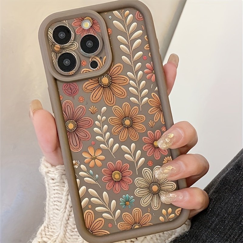 Phone Case – 1pc Floral Pattern Phone Case with Camera Protection Design, Suitable for Various Iphone Including 16/15/14/13/12 Phone Cases/11 Pro Max/Plus/X/8/7. It Is a Popular Birthday Gift And Business Present, Durable, Stain-Resistant